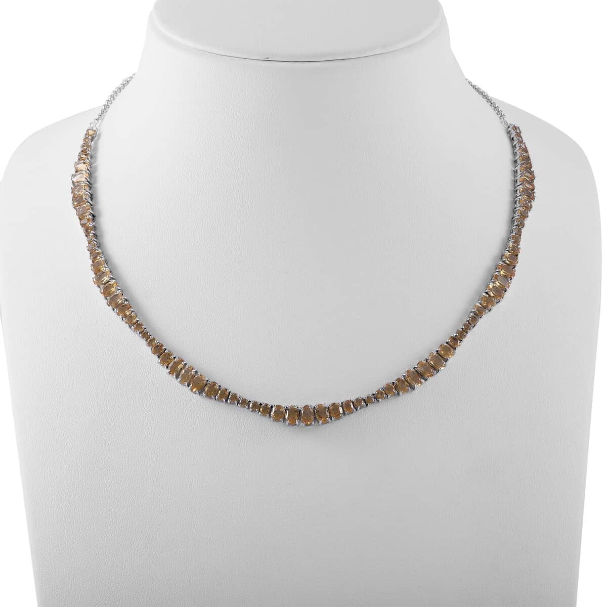 Brazilian Citrine Necklace 18 Inches in Platinum Over Sterling Silver 17.75 ctw image number 1