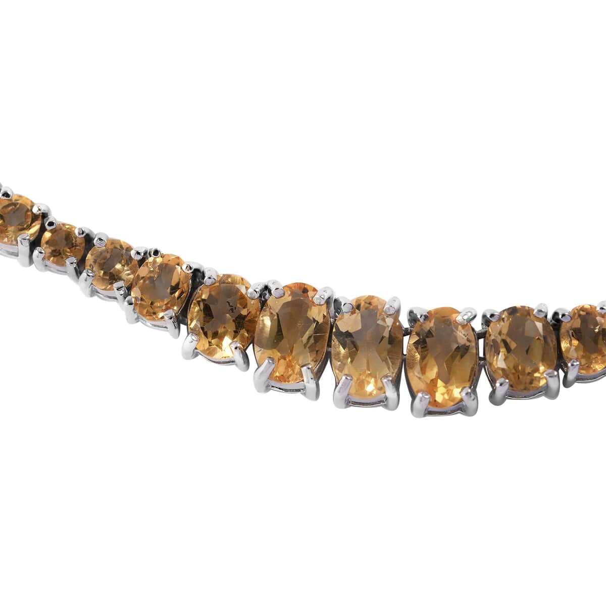 Brazilian Citrine Necklace 18 Inches in Platinum Over Sterling Silver 17.75 ctw image number 2