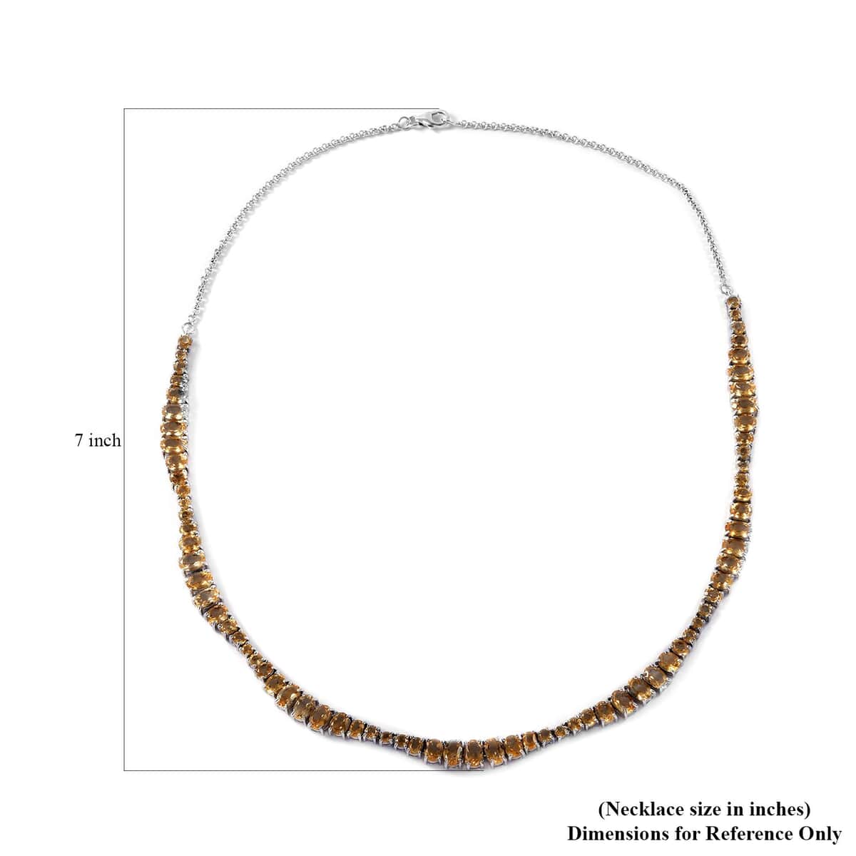 Brazilian Citrine Necklace 18 Inches in Platinum Over Sterling Silver 17.75 ctw image number 4