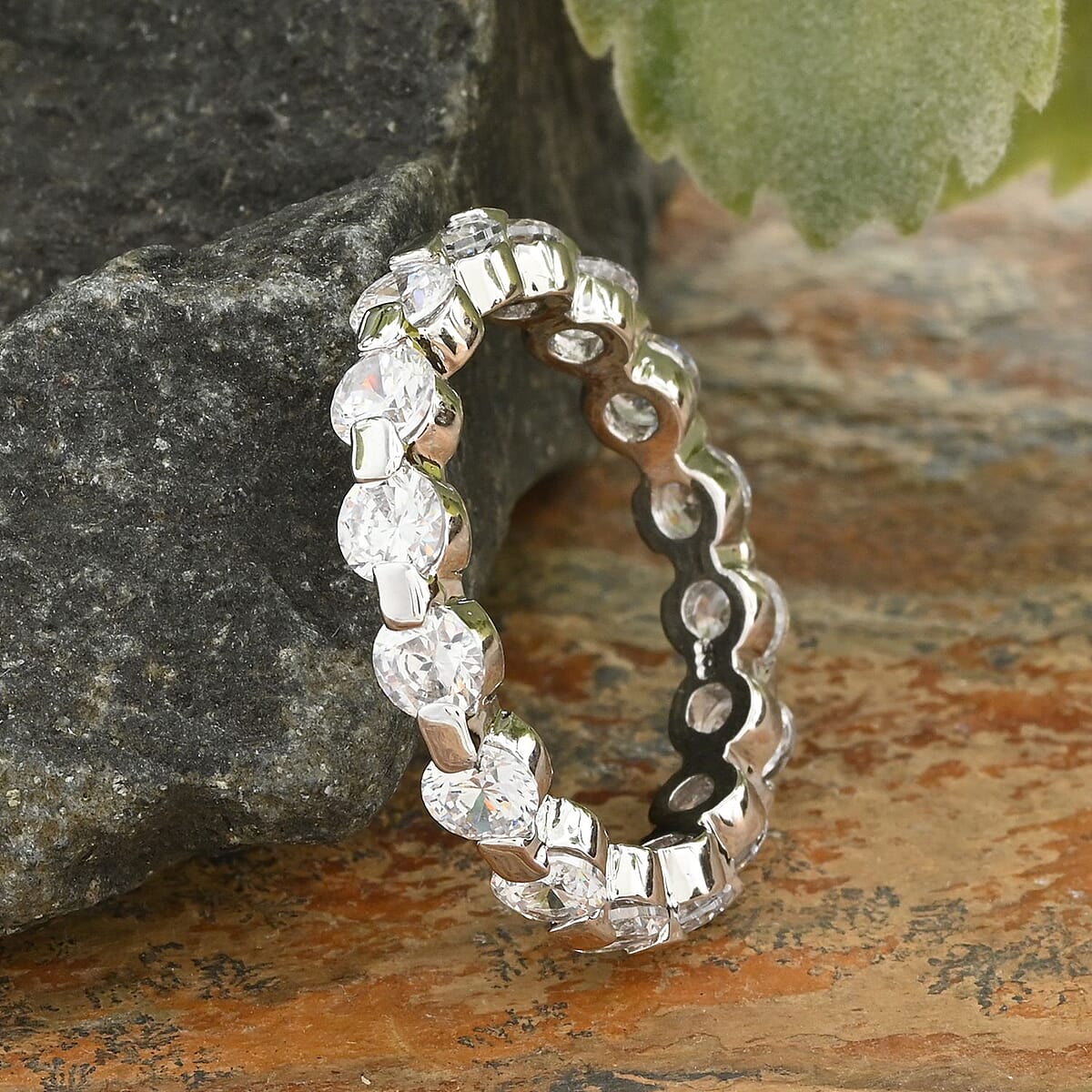 Simulated Diamond Ring in Sterling Silver (Size 9.0) 5.60 ctw image number 1