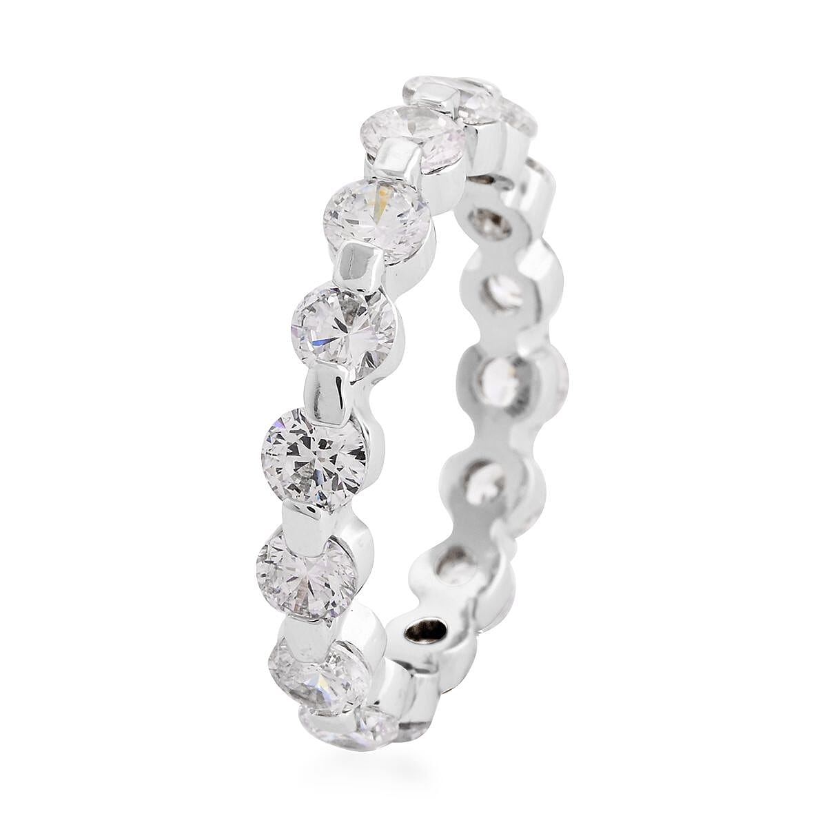 Simulated Diamond Ring in Sterling Silver (Size 9.0) 5.60 ctw image number 3