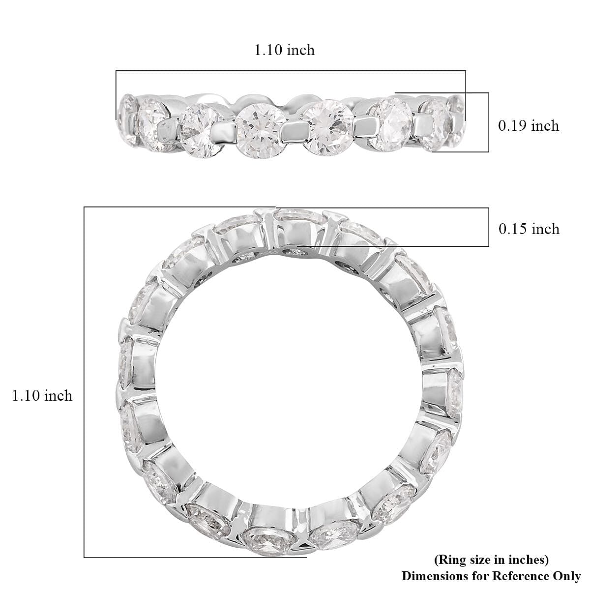 Simulated Diamond Ring in Sterling Silver (Size 9.0) 5.60 ctw image number 4