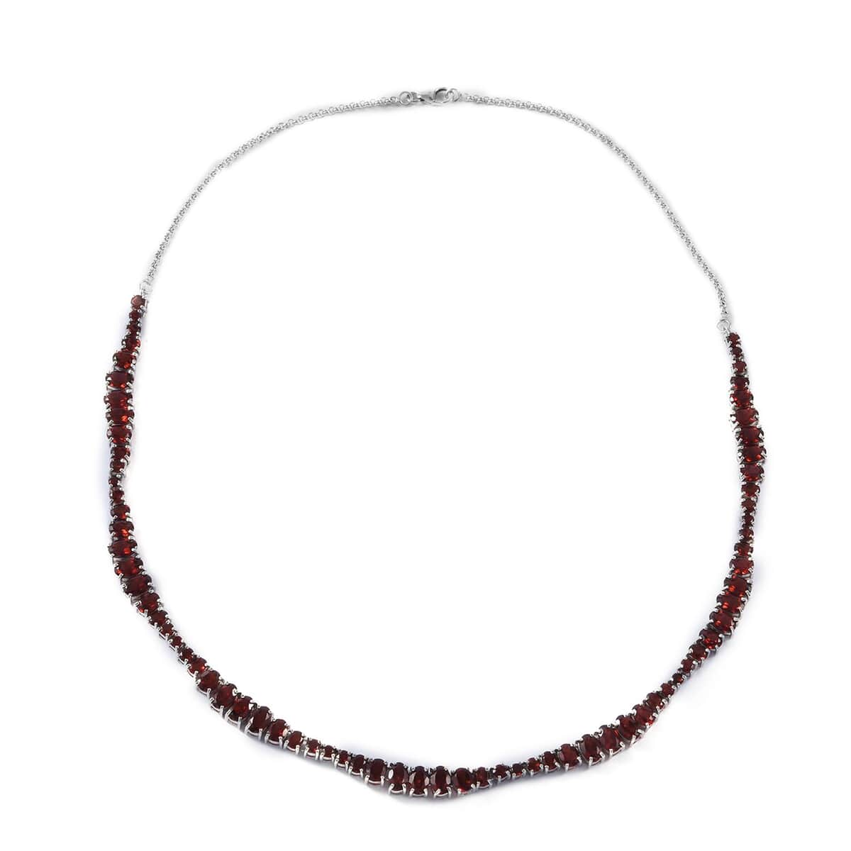 Mozambique Garnet Necklace 18 Inches in Platinum Over Sterling Silver 23.75 ctw image number 0