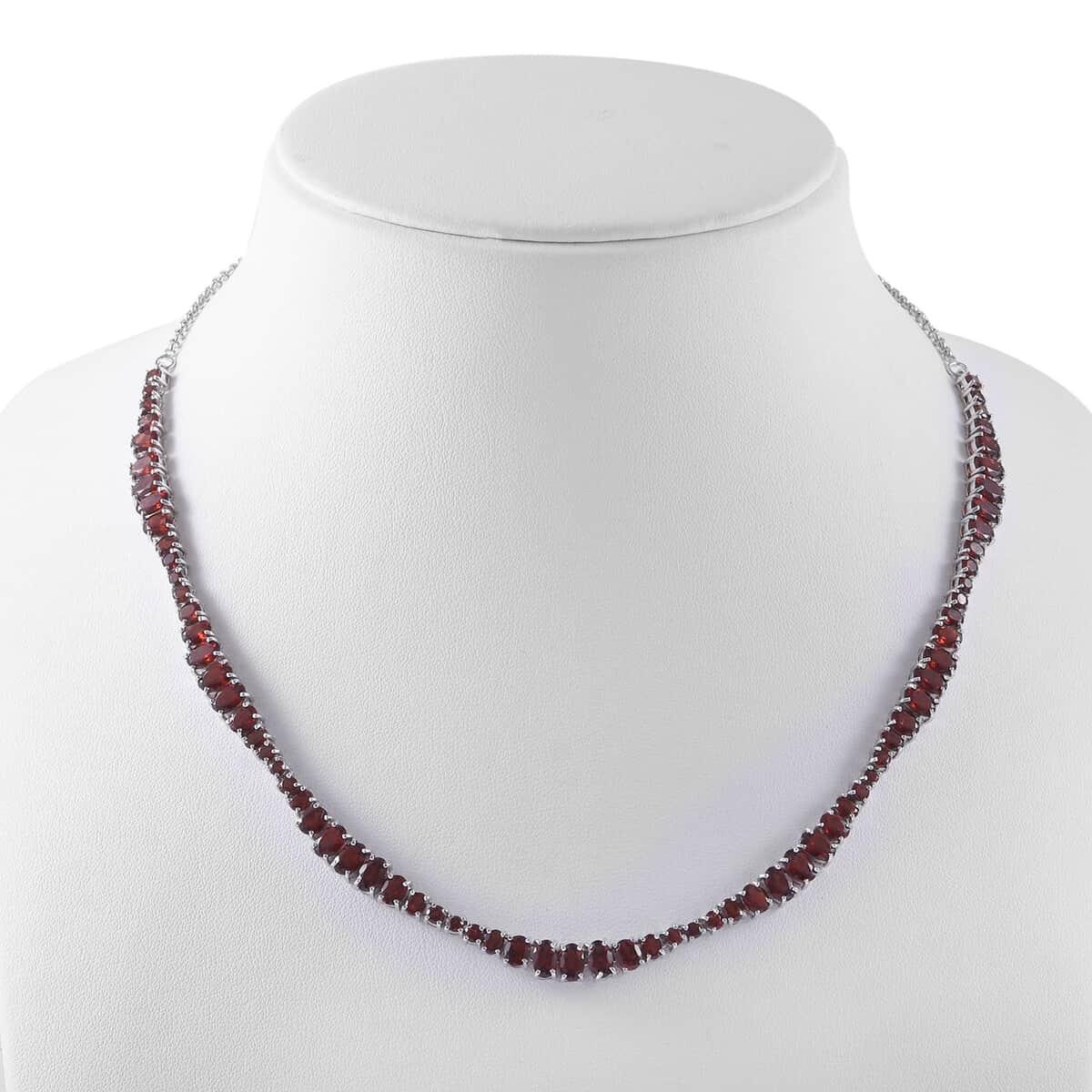 Mozambique Garnet Necklace 18 Inches in Platinum Over Sterling Silver 23.75 ctw image number 1