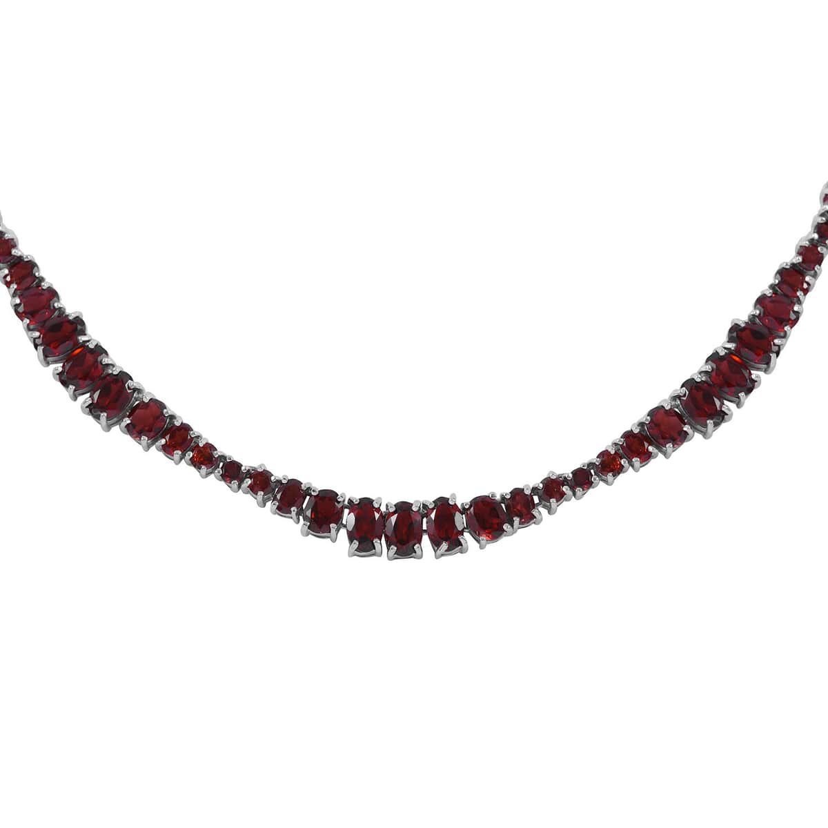 Mozambique Garnet Necklace 18 Inches in Platinum Over Sterling Silver 23.75 ctw image number 2