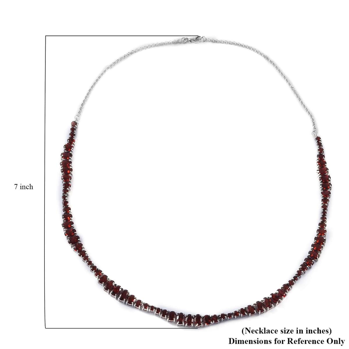 Mozambique Garnet Necklace 18 Inches in Platinum Over Sterling Silver 23.75 ctw image number 4