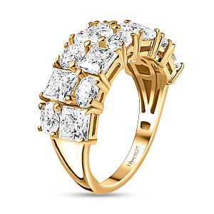 Moissanite Mixed Shapes 2 Row Band Ring in Vermeil Yellow Gold Over Sterling Silver (Size 9.0) 3.65 ctw