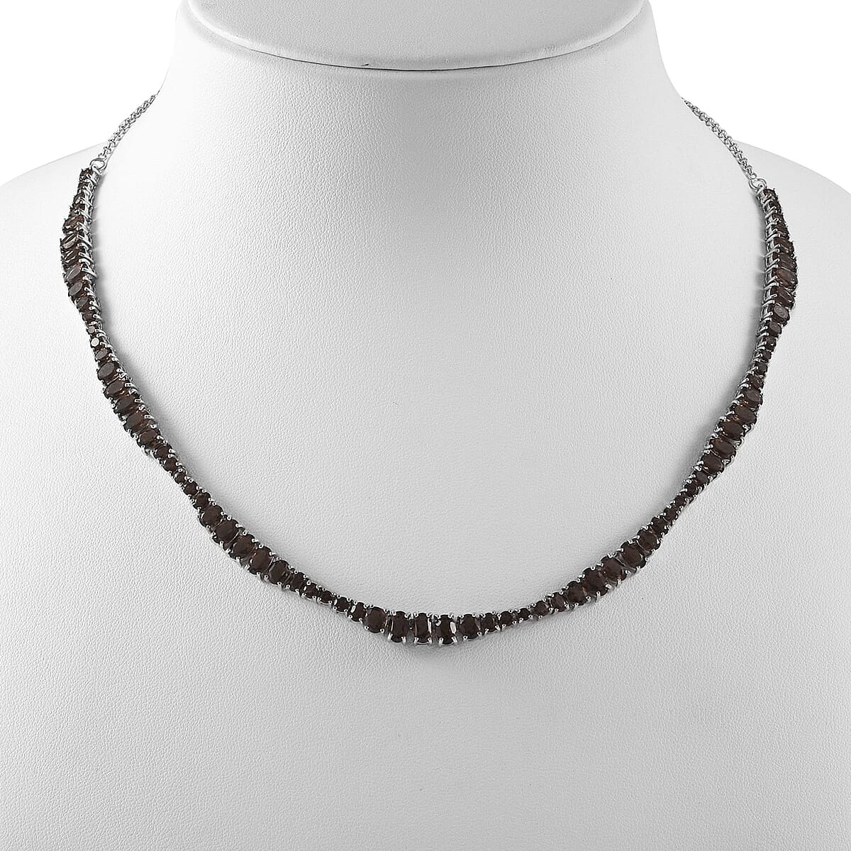 Brazilian Smoky Quartz Necklace 18 Inches in Platinum Over Sterling Silver 17.75 ctw image number 1
