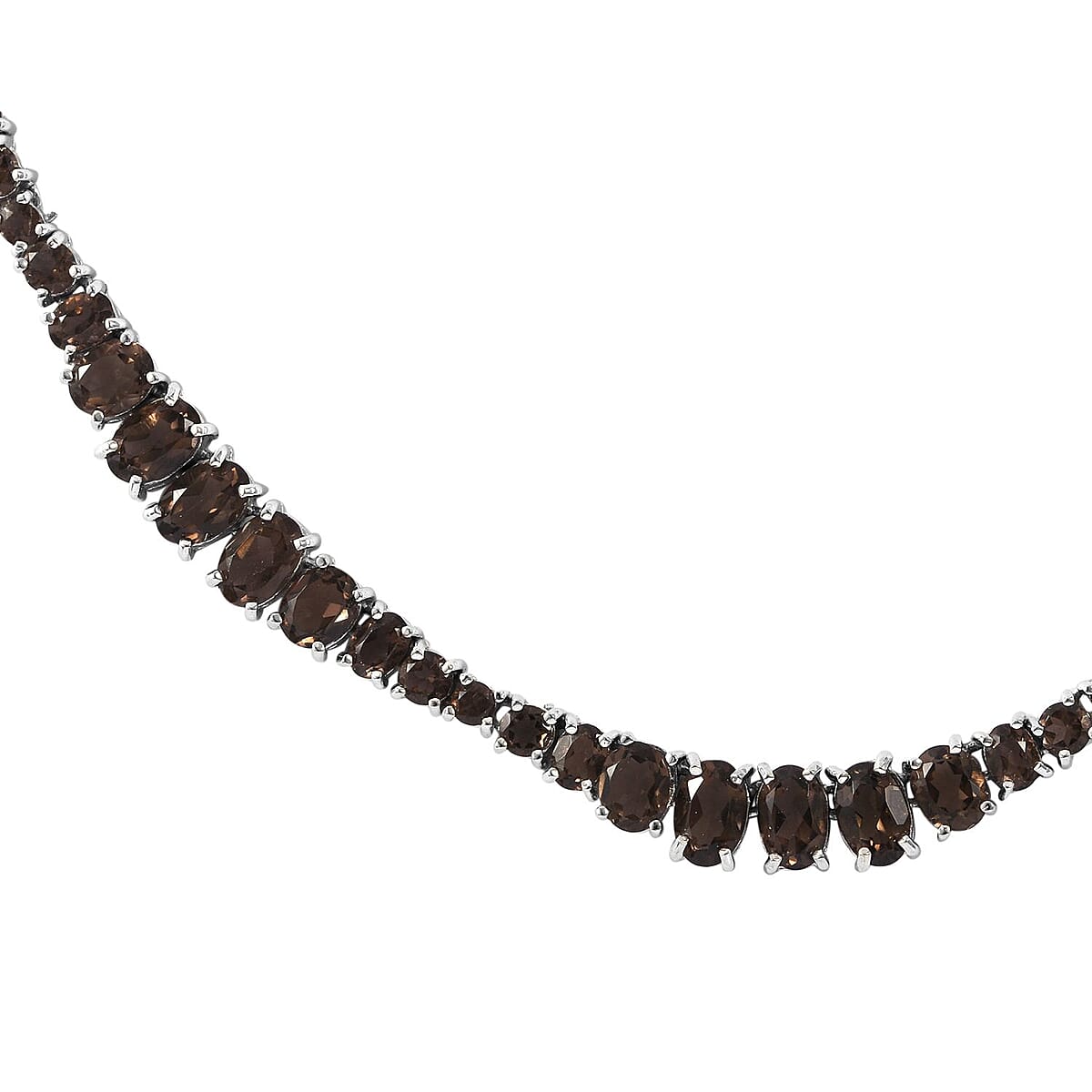 Brazilian Smoky Quartz Necklace 18 Inches in Platinum Over Sterling Silver 17.75 ctw image number 2