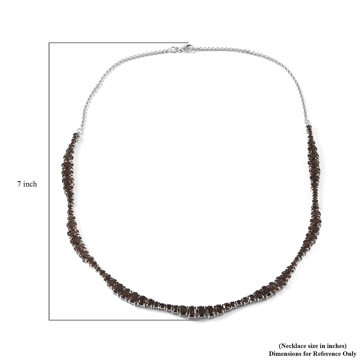 Brazilian Smoky Quartz Necklace 18 Inches in Platinum Over Sterling Silver 17.75 ctw image number 4