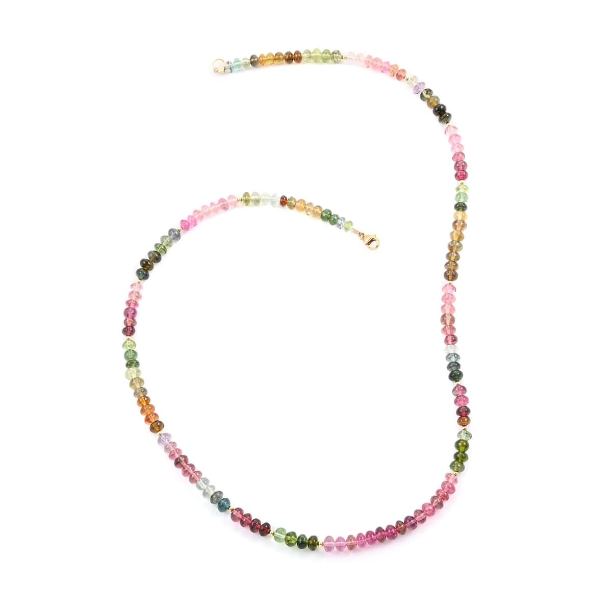 Certified & Appraised Iliana 18K Yellow Gold AAAA Multi-Tourmaline Beaded Necklace 18 Inches 80.00 ctw image number 0