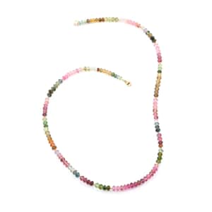 Certified & Appraised Iliana 18K Yellow Gold AAAA Multi-Tourmaline Beaded Necklace 18 Inches 80.00 ctw