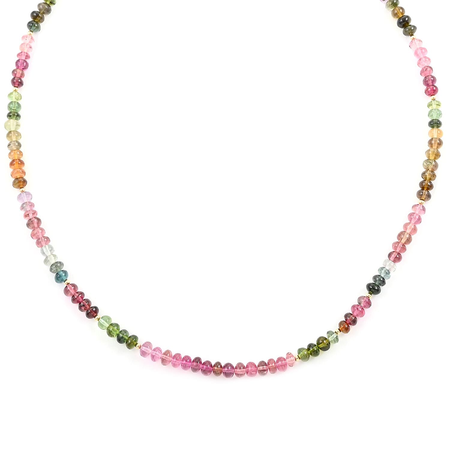 Certified & Appraised Iliana 18K Yellow Gold AAAA Multi-Tourmaline Beaded Necklace 18 Inches 80.00 ctw