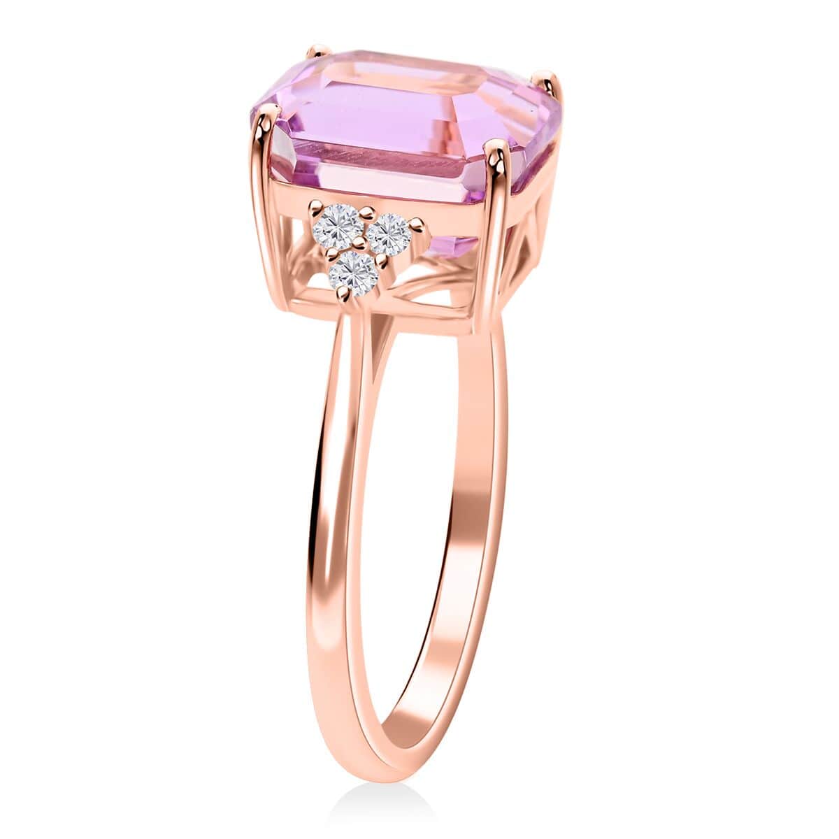Iliana 18K Rose Gold AAAA Patroke Kunzite and G-H SI Diamond Ring 4.60 ctw image number 3