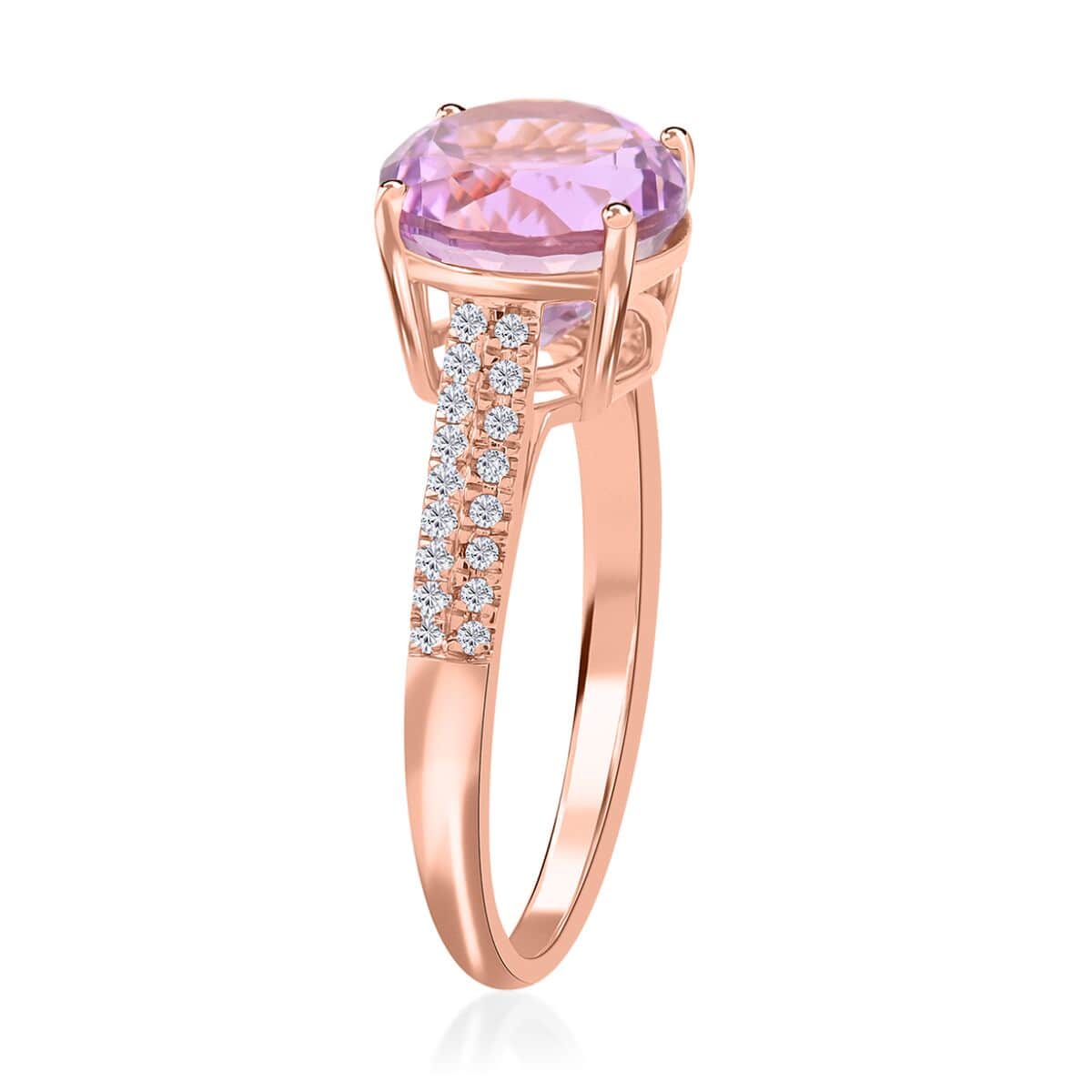 Iliana 18K Rose Gold AAAA Patroke Kunzite and G-H SI Diamond Ring 4.07 Grams 5.50 ctw image number 3