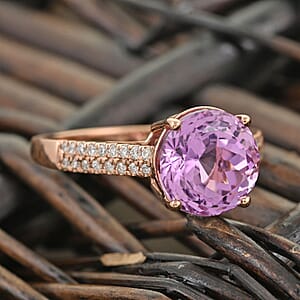 Certified Iliana AAAA Patroke Kunzite, Diamond Ring in 18K Rose Gold 5.50 ctw (Size 8.0)
