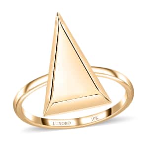 Luxoro 10K Yellow Gold Triangle Shaped Ring (Size 7.0) 2.15 Grams