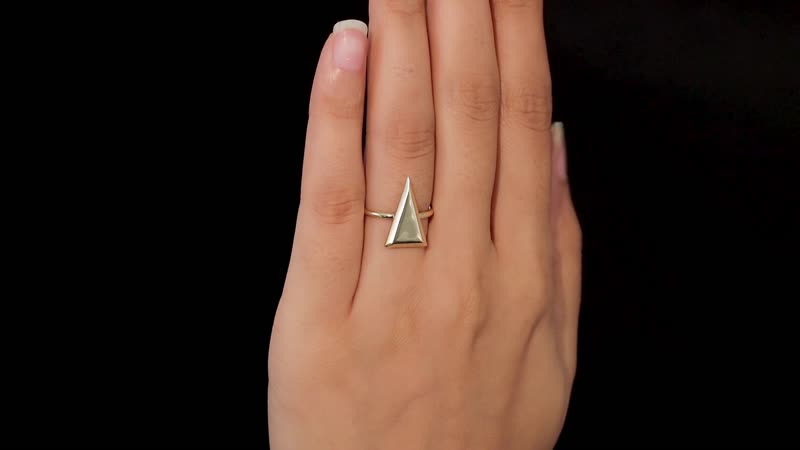 Luxoro 10K Yellow Gold Triangle Shaped Ring 1.90 Grams (Del. in 7-10 Days)