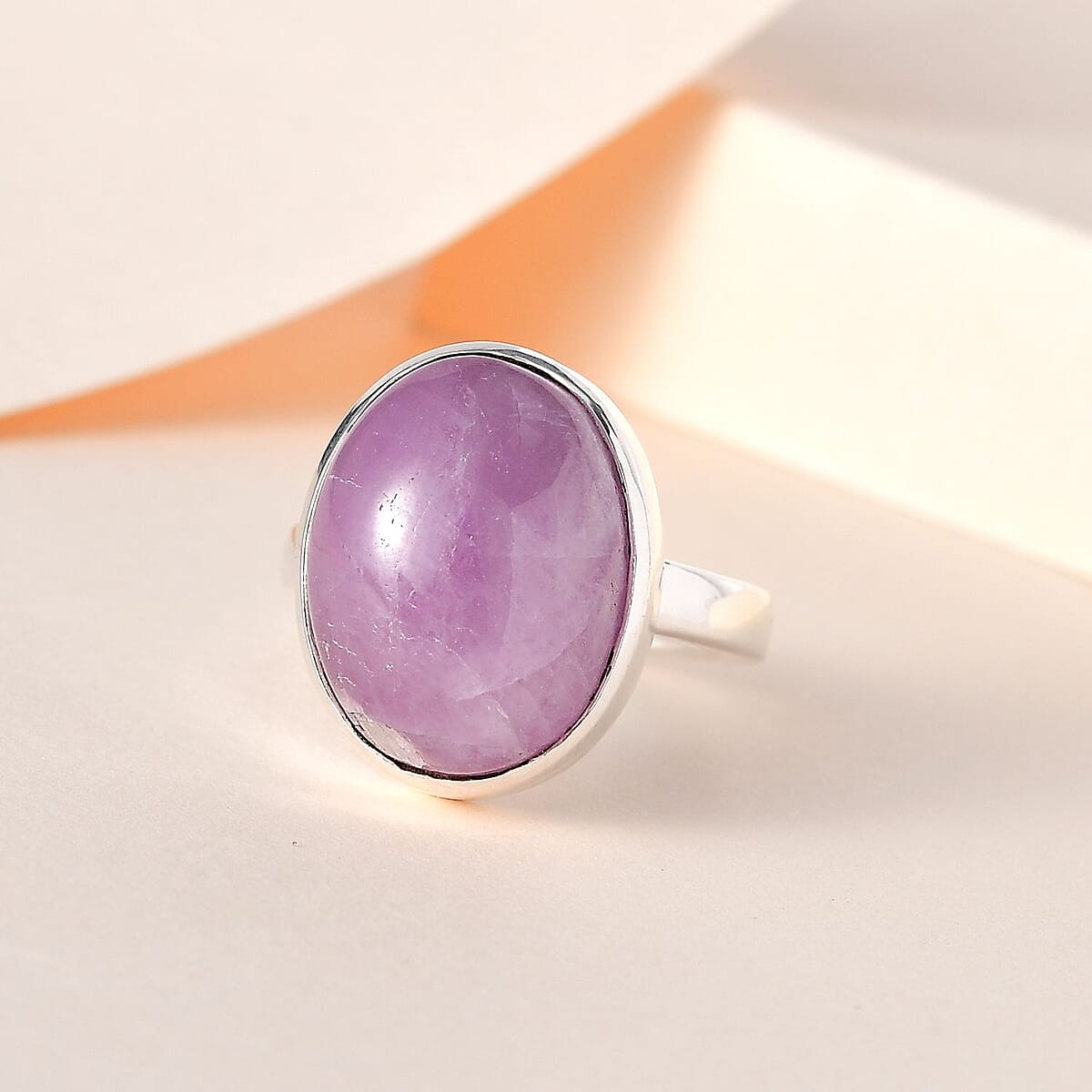 Artisan Crafted Brazilian Kunzite Solitaire Ring in Sterling Silver 13.90 ctw image number 1