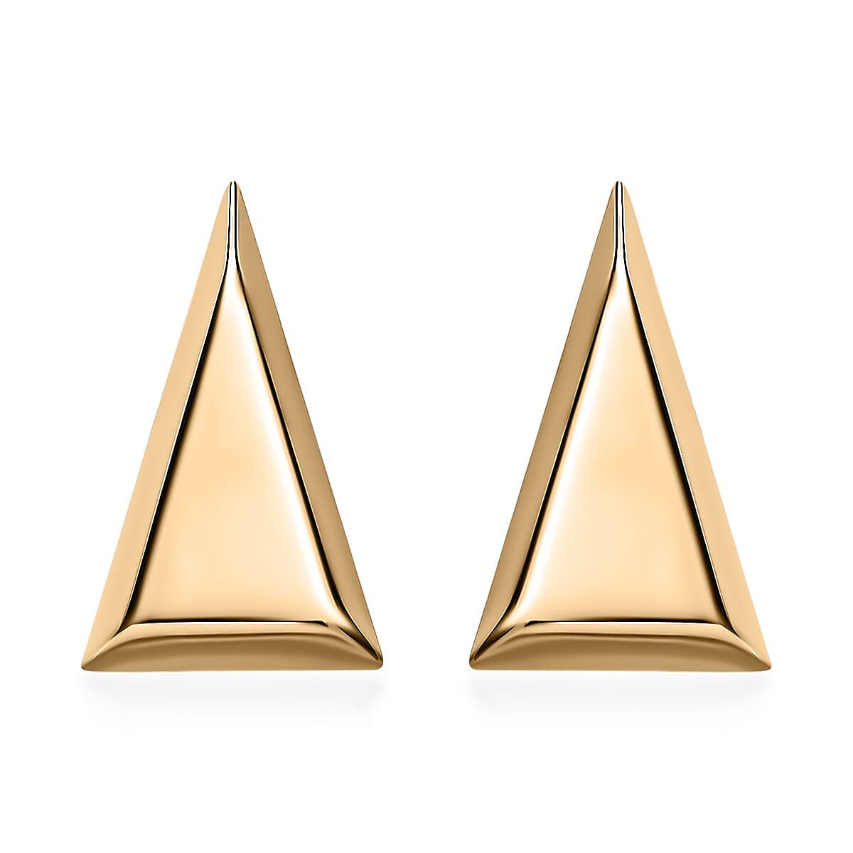 Luxoro 10K Yellow Gold Triangle Shape Stud Earrings 1.25 Grams