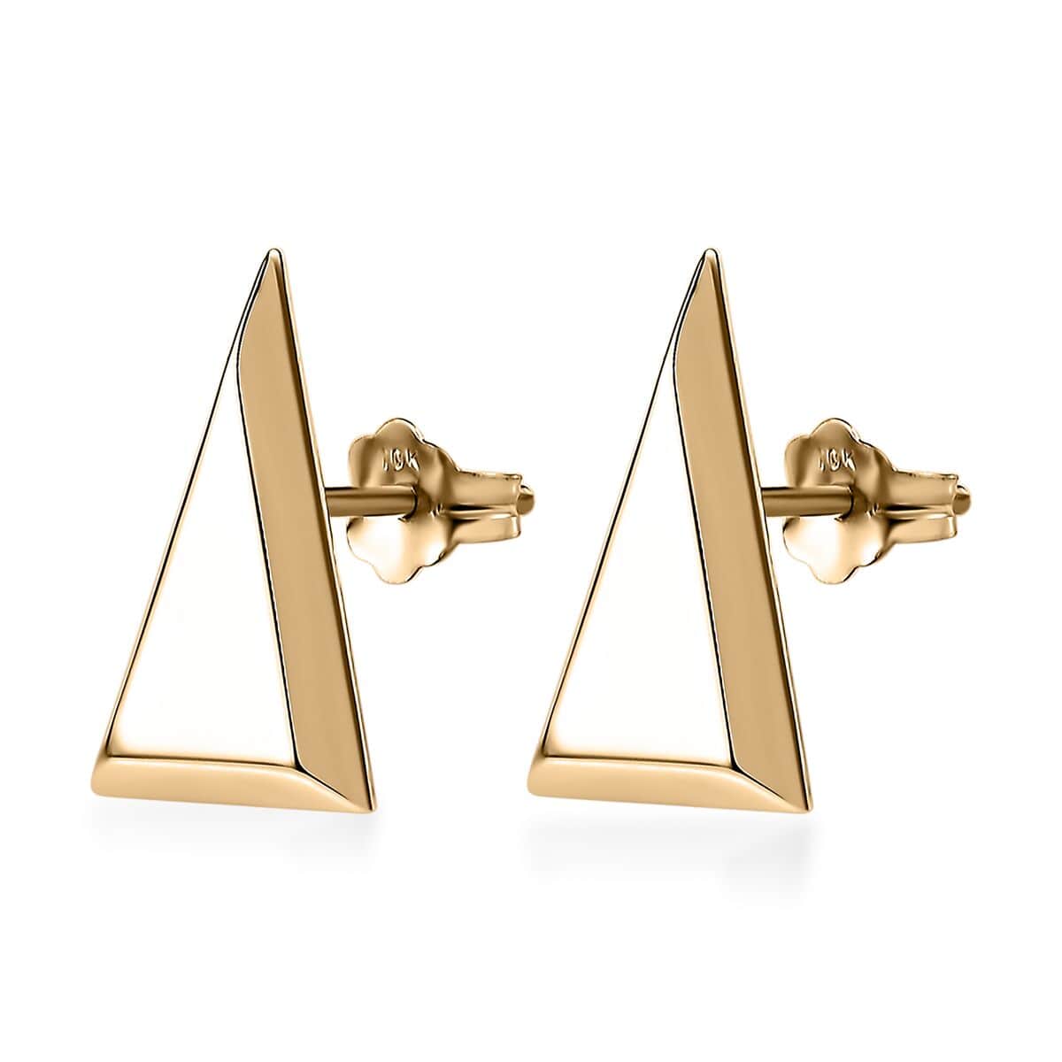 Luxoro 10K Yellow Gold Triangle Shape Stud Earrings 1.25 Grams image number 3