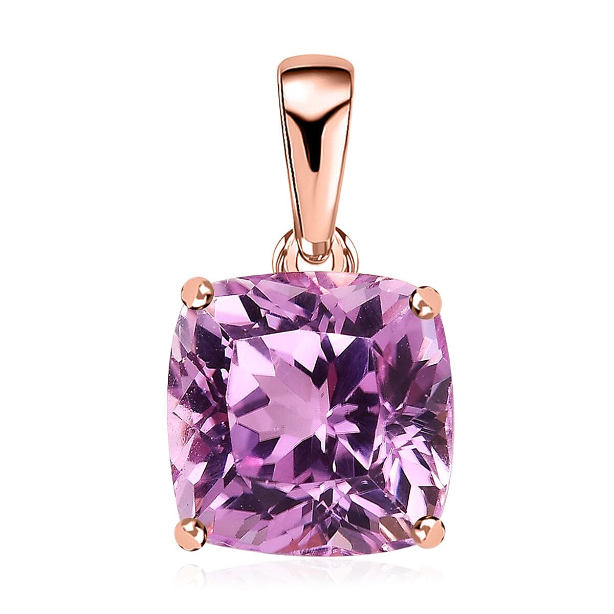 Iliana 18K Rose Gold AAA Patroke Kunzite Solitaire Pendant 3.25 ctw