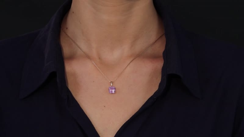 Iliana 18K Rose Gold AAA Patroke Kunzite Solitaire Pendant 3.25 ctw