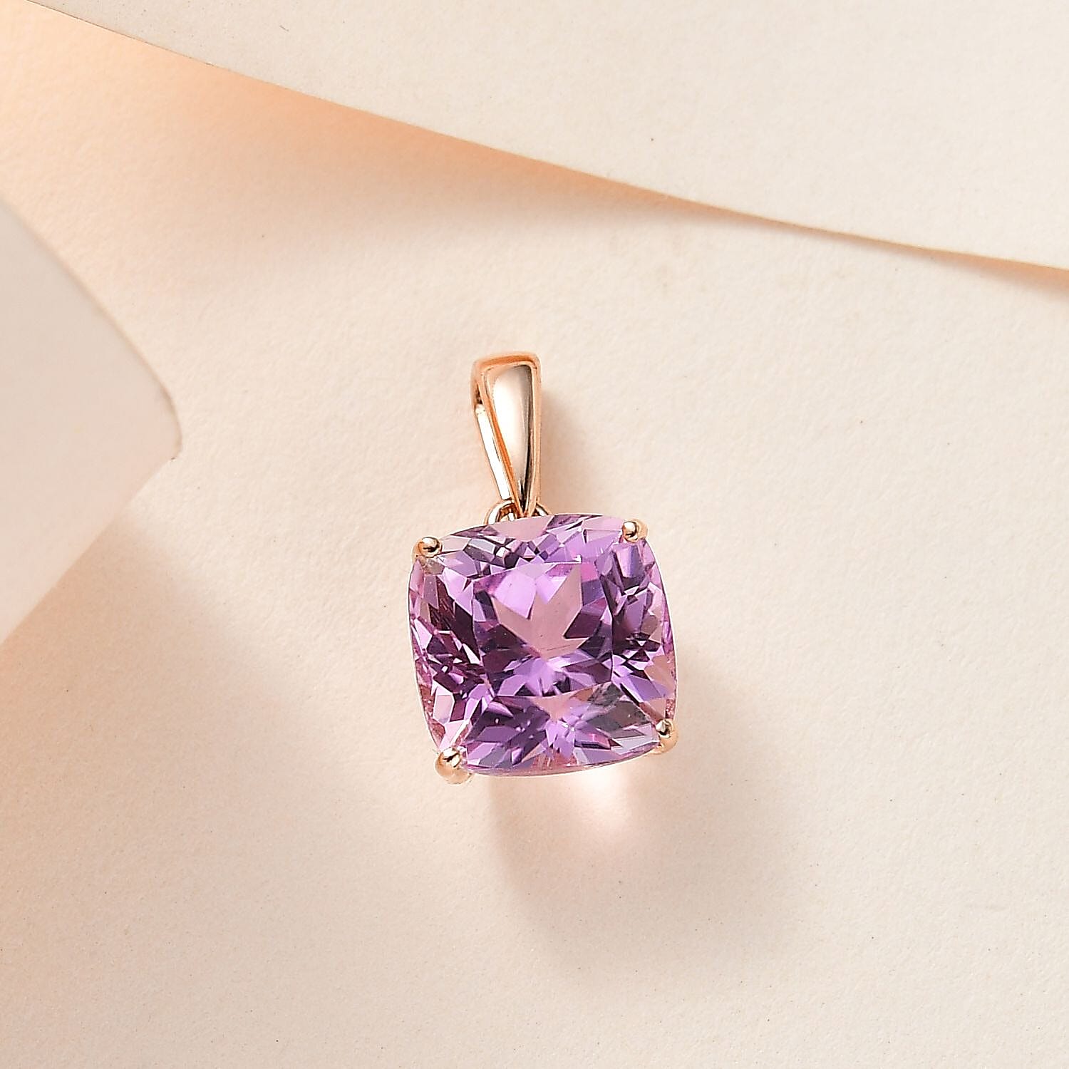 Iliana 18K Rose Gold AAA Patroke Kunzite Solitaire Pendant 3.25 ctw