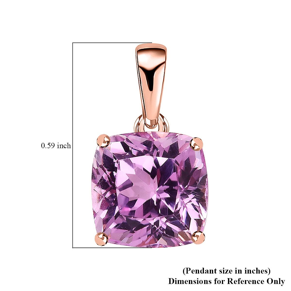 Iliana 18K Rose Gold AAA Patroke Kunzite Solitaire Pendant 3.25 ctw image number 5