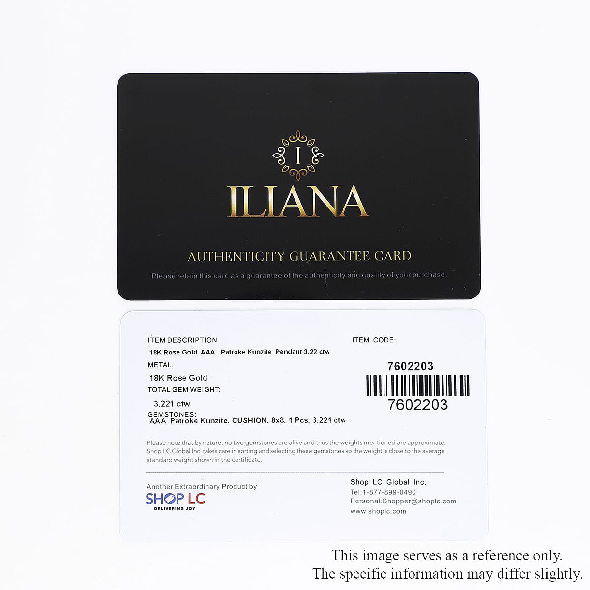 Iliana 18K Rose Gold AAA Patroke Kunzite Solitaire Pendant 3.25 ctw image number 6