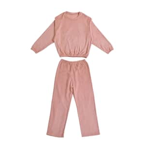 Tamsy Blush Fleece Lounge Set - One Size Fits Most