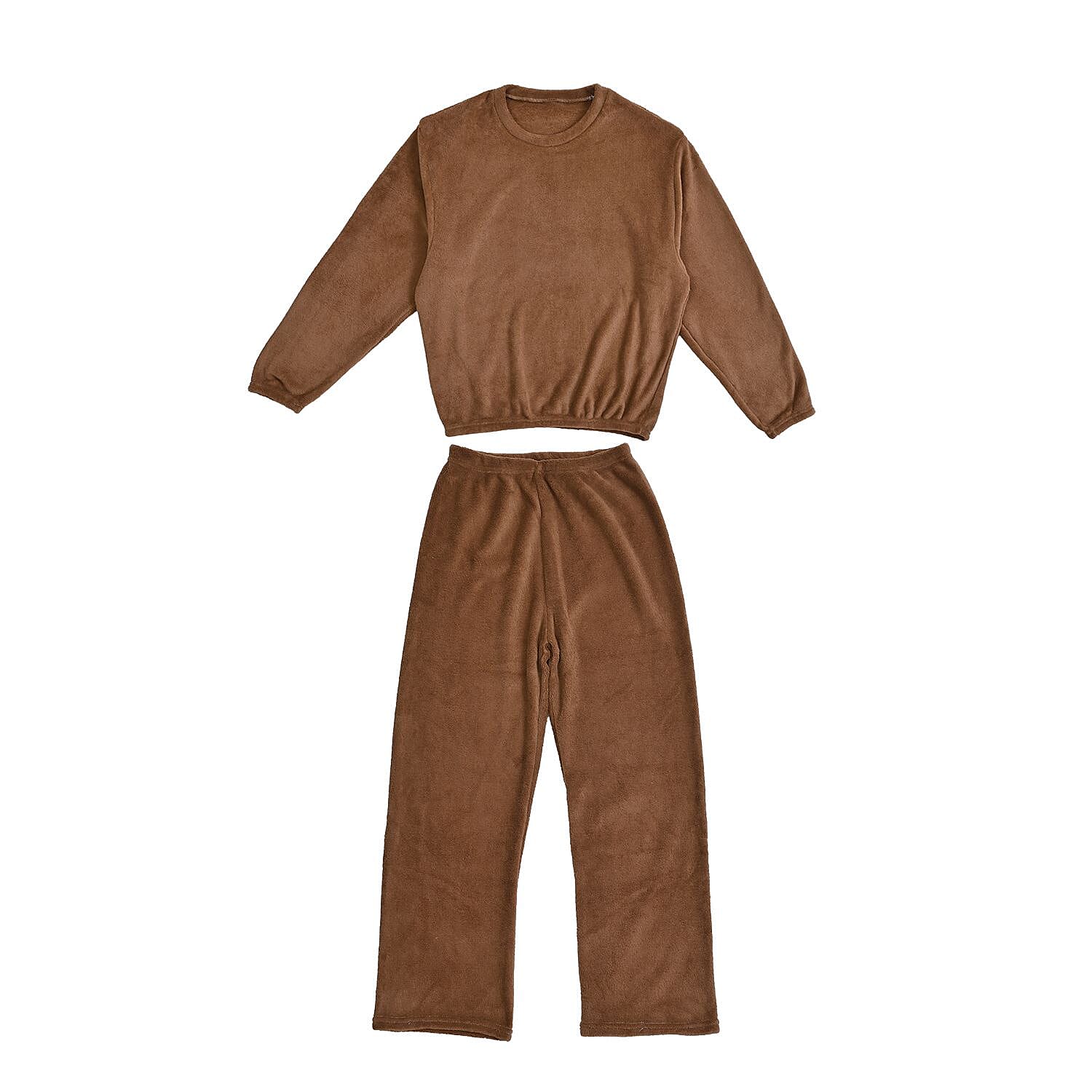 Tamsy Brown Fleece Lounge Set - One Size Fits Most