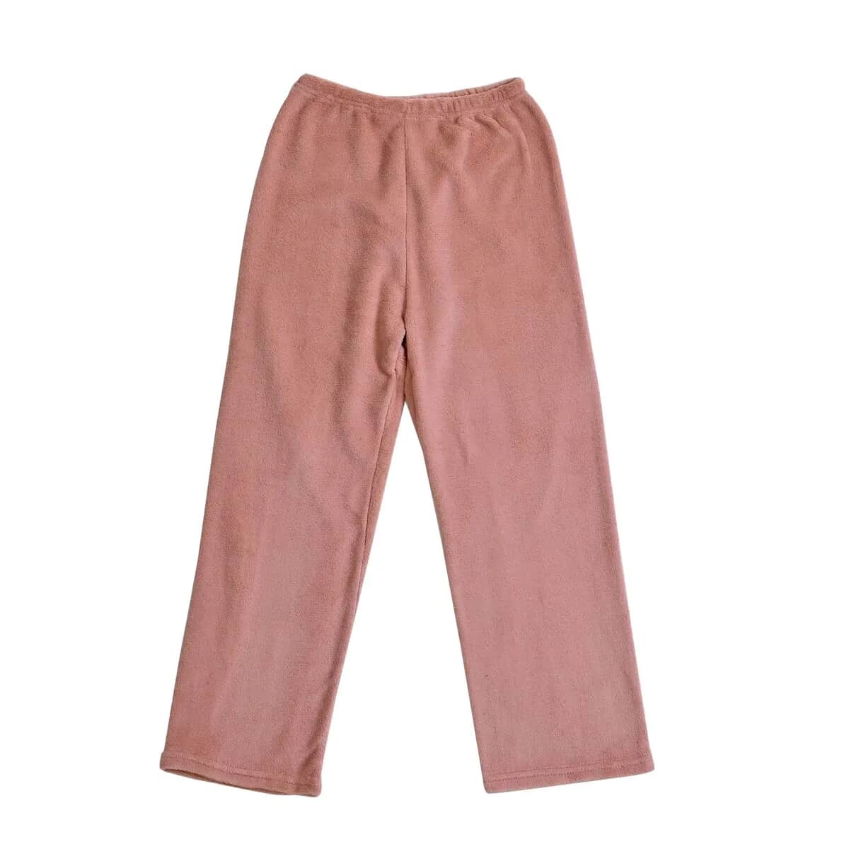 Tamsy Pink Coral Fleece Set of 2 Pants - One Size Fits Most image number 1