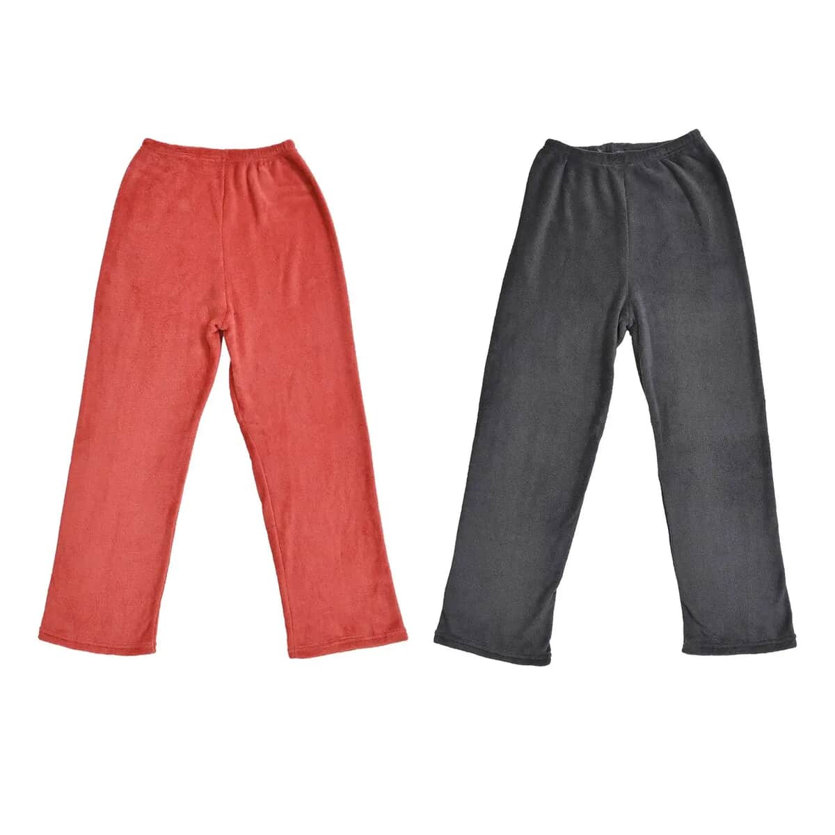 Tamsy Coral and Gray Fleece Set of 2 Pants - One Size Fits Most image number 0