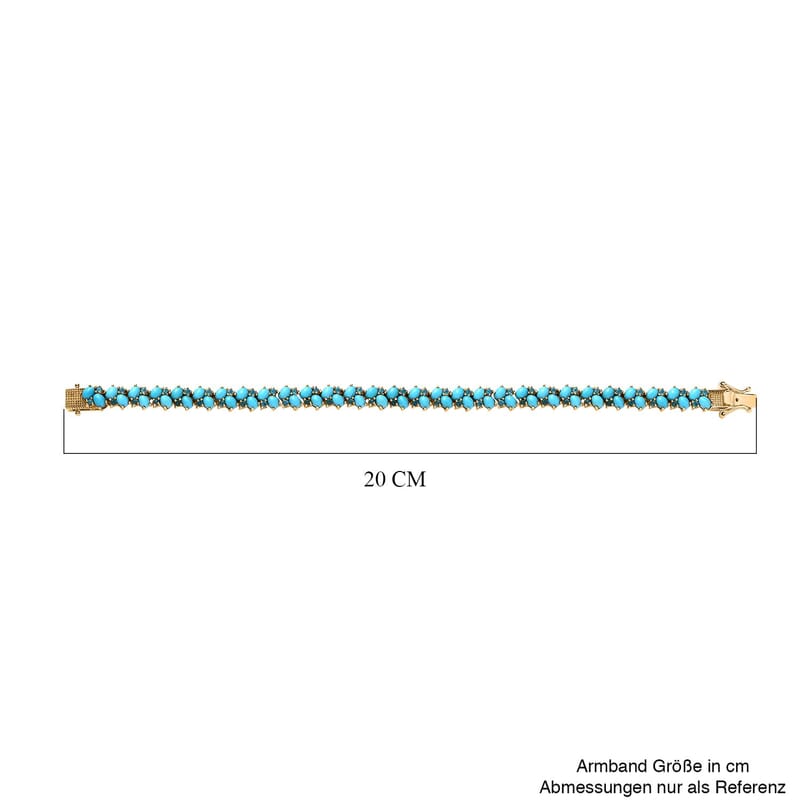 Sleeping Beauty Turquoise and Neon Apatite 15.60 ctw Bracelet in 18K Vermeil Yellow Gold Over Sterling Silver (7.50 In)