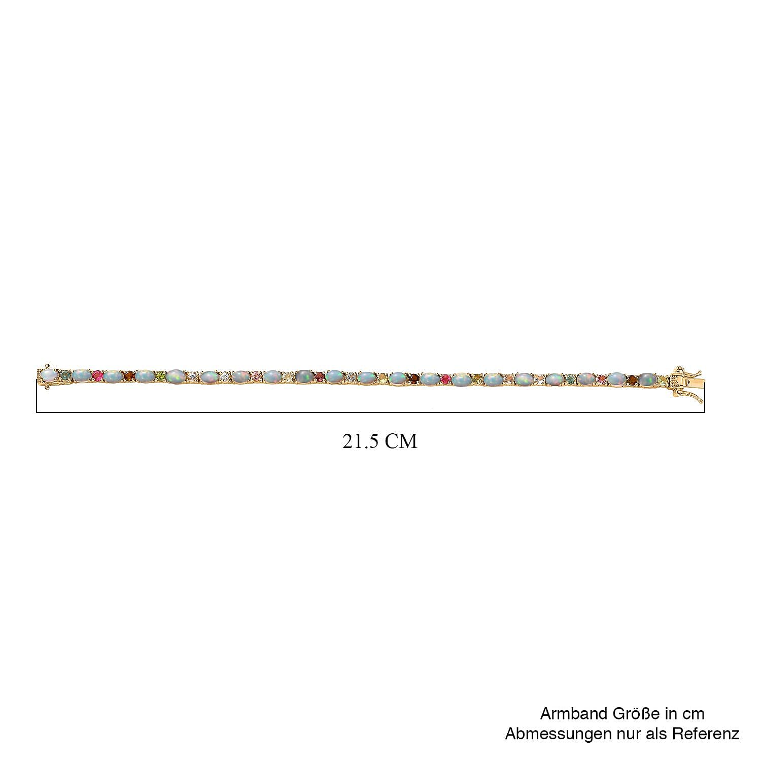 Ethiopian Welo Opal and Multi-Tourmaline Cluster 9.22 ctw Bracelet in Vermeil YG Over Sterling Silver (8.00 In)