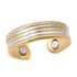 Magnetic By Design Circular Disc Adjustable Open Ring with Magnetic End in Dualtone image number 0