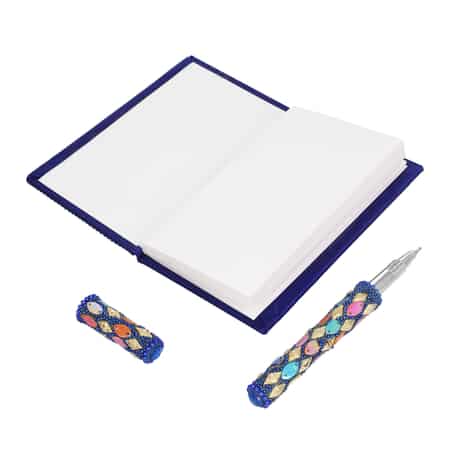 Set of 3 Purple, Green and Red Simulated Pearls, Beaded Journals and Matching Pen image number 6