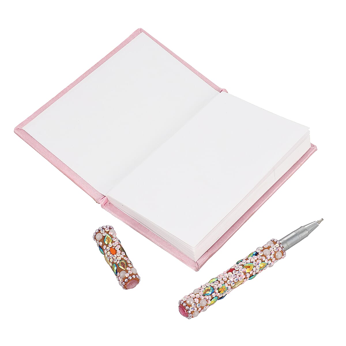 Set of 3 Multi Color Simulated Pearls, Beaded Journals and Matching Pen image number 4