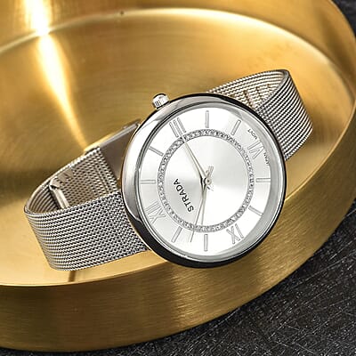 Strada Japanese Movement Watch with Stainless Steel Mesh Strap (36m)