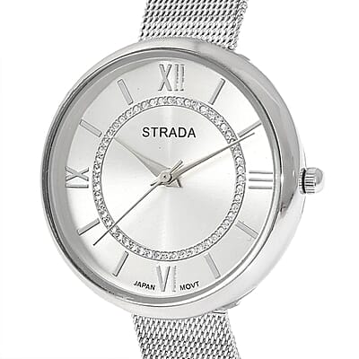Strada Japanese Movement Watch with Stainless Steel Mesh Strap (36m)