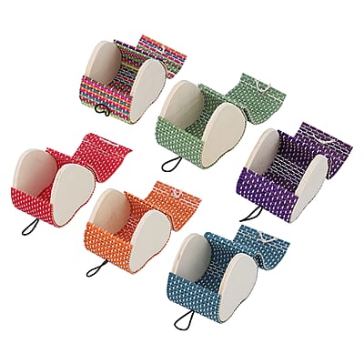 Set of 6 Multi Color Heart Shape Bamboo Jewelry Box