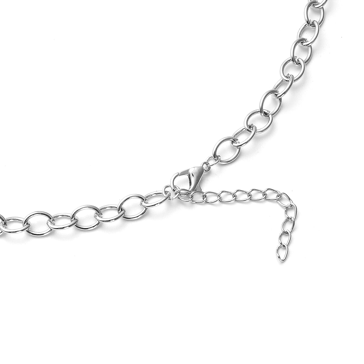 Halloween Simulated Black Diamond Bat Necklace (24 Inches) in Silvertone image number 3