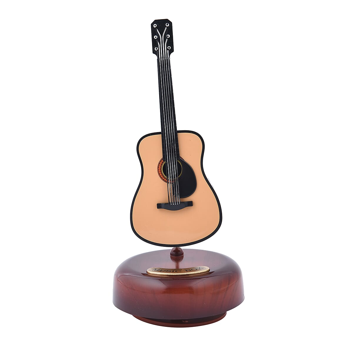 Black Rotating Guitar Shape Music Box image number 0