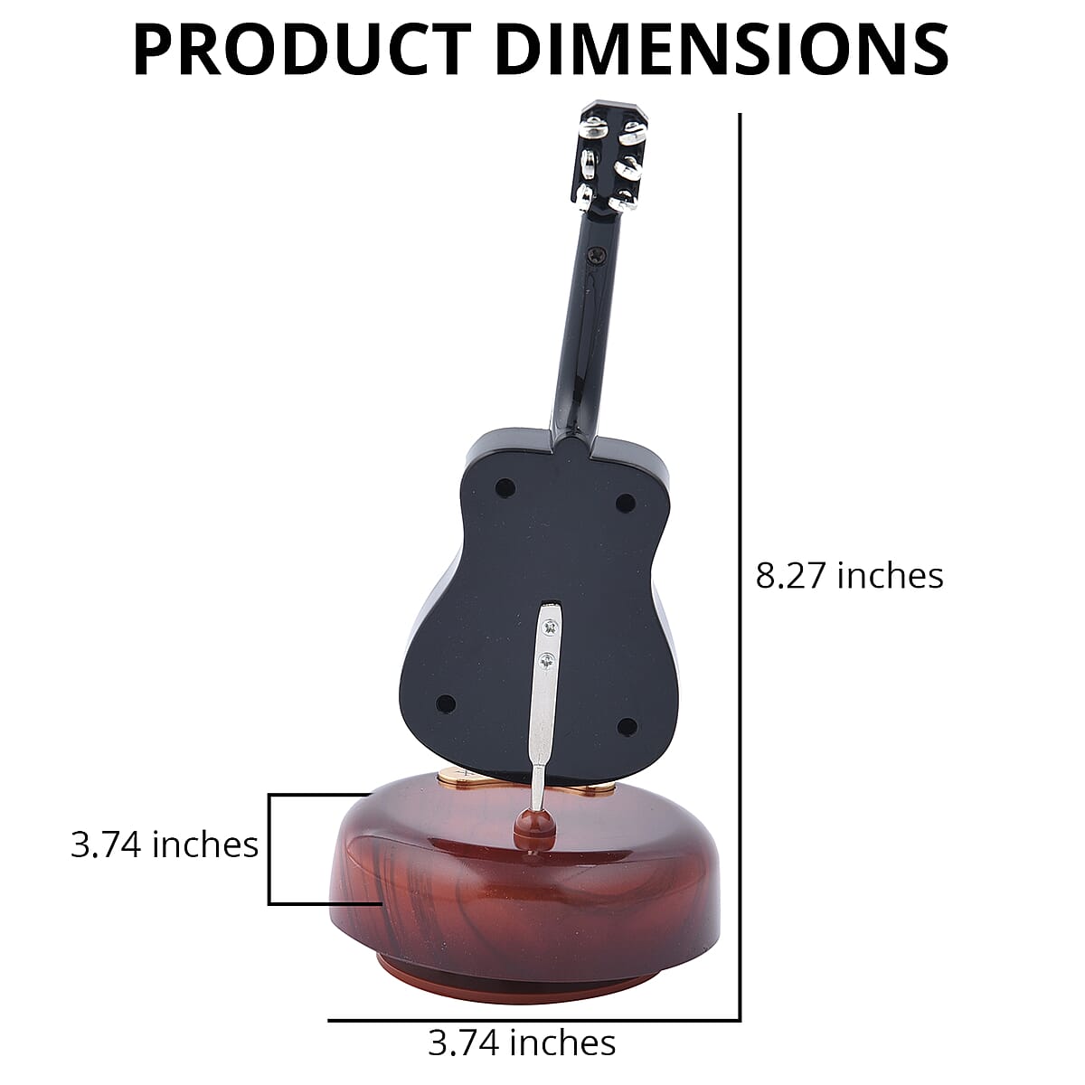 Black Rotating Guitar Shape Music Box image number 3