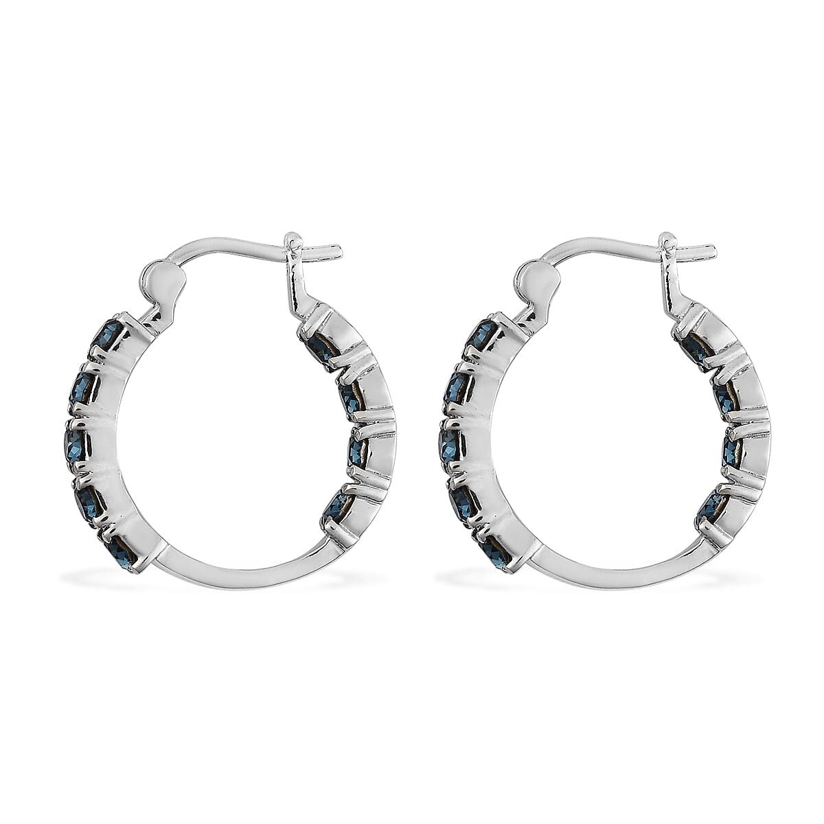 Montana Crystal Hoop Earrings in Stainless Steel