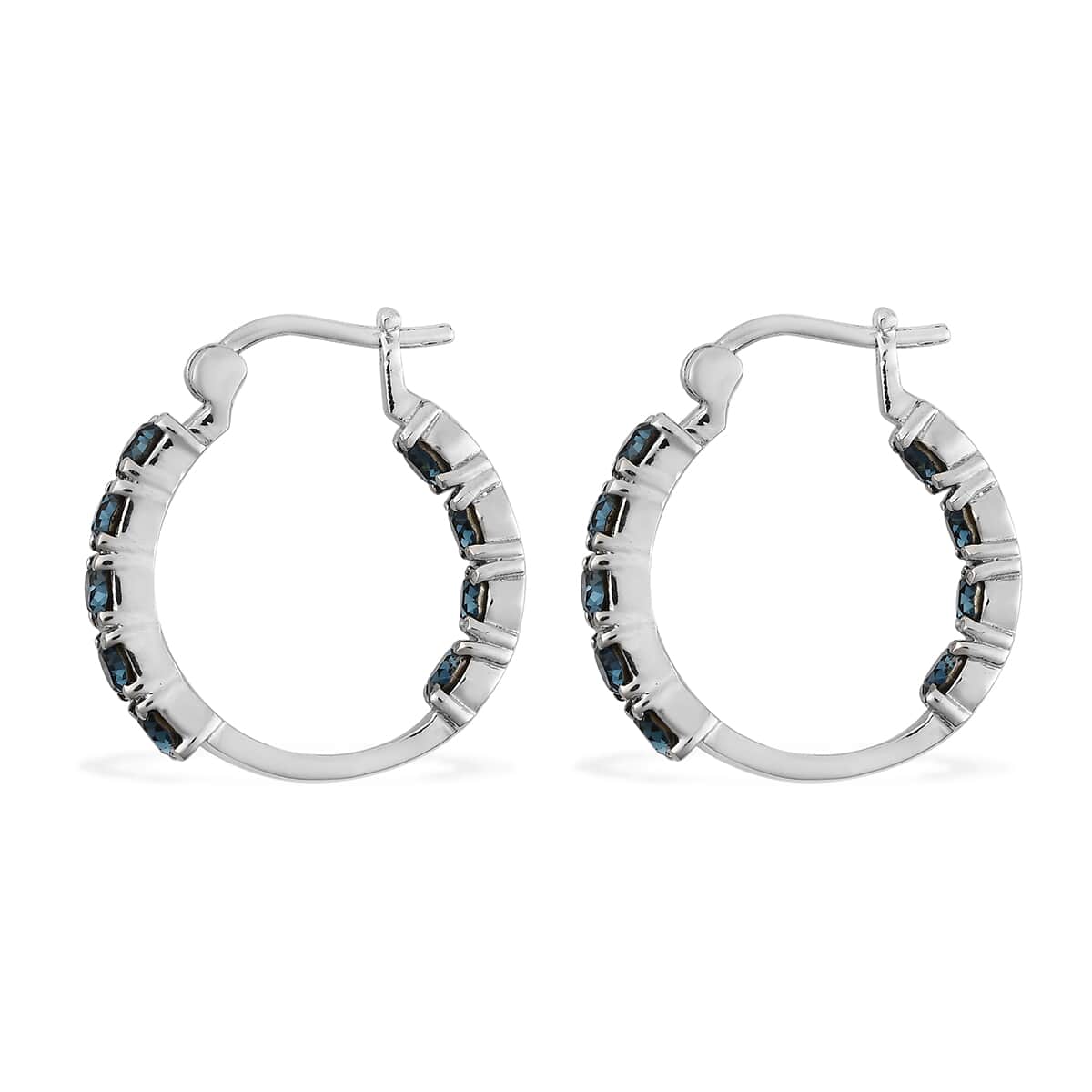 Montana Crystal Hoop Earrings in Stainless Steel image number 3