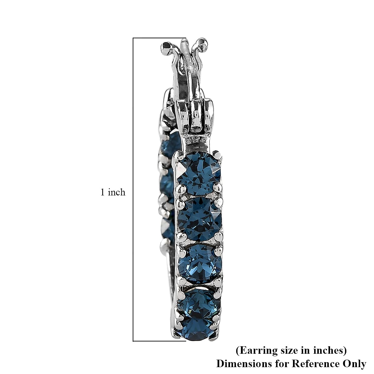Montana Crystal Hoop Earrings in Stainless Steel