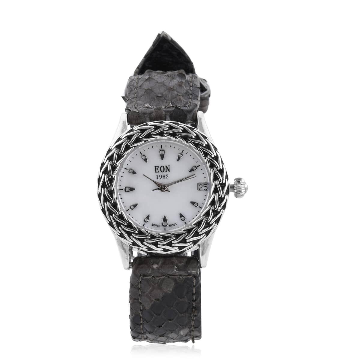 EON 1962 Swiss Movement Watch with Black and Grey Python Leather Band image number 0