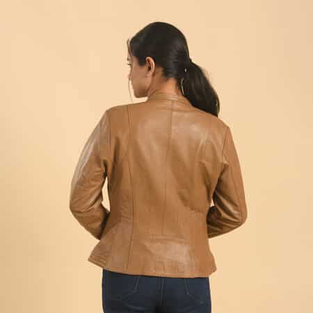 Leather biker jacket women leather jacket for girls yellow leather jacket  Linda